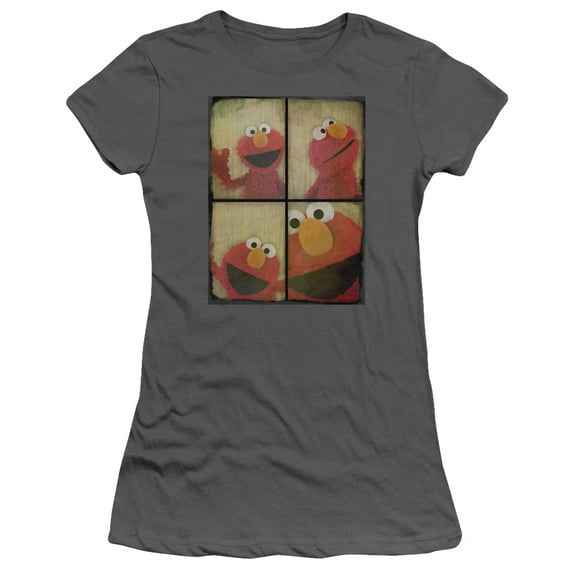 Sesame Street Photo Booth Elmo S/S Junior Women's T-Shirt Sheer Charcoal