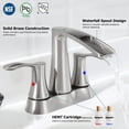 thumbnail image 2 of PARLOS Centerset 2-Handle Waterfall Bathroom Sink Faucet with Pop-Up Drain, 2 of 6