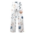 thumbnail image 6 of Women's Casual Wide Leg Sweatpants, Loose Floral Print Sports Pants, Fashion Lounge Pants for Women, Perfect for Home and Outdoor Activities,White,2XL, 6 of 8
