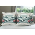 thumbnail image 2 of Ambesonne Nautical Throw Pillow Cover Pack of 4, Wild Roses and Sailboat, 4 Pcs-16" x 16", Coral and Slate Blue, 2 of 5
