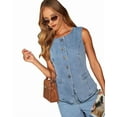 thumbnail image 2 of Women'S Denim Vest Blue Vest S, 2 of 8