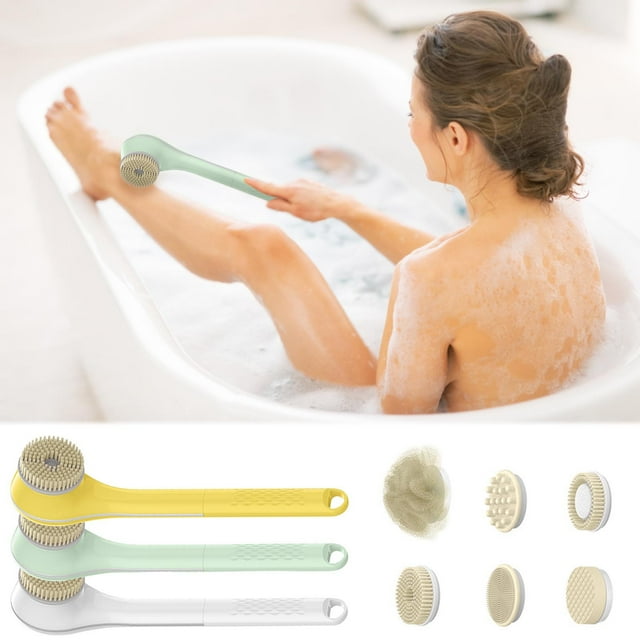Xihbxyly Cepillo Corporal Recargable, 6 Cabezales Intercambiables, Funciones Exfoliantes y de Masaje, Diseño Ergonómico, Resistente Al Agua Ipx7, Cuidado Completo de Cuerpo y Pies, Experiencia de Spa