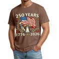 thumbnail image 3 of Havenx Men's American 250th Anniversary T-Shirt Short Sleeve Crewneck Shirts American Flag Design T-Shirts Freedom We the People Classic Summer Top,Brown M, 3 of 4