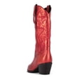 thumbnail image 3 of Jeffrey Campbell Dagget Red Metallic Pull On Block Heel Pointy Toe Western Boots (Red Metallic, 6), 3 of 5