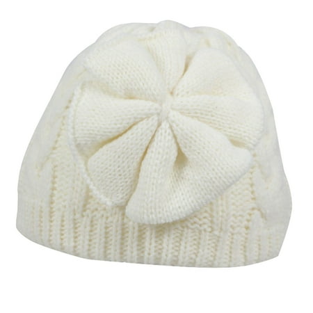 

Relanfenk Baby Hats Winter Warm Bow Knitted Woolen Cotton Lining Girls Cute Hat