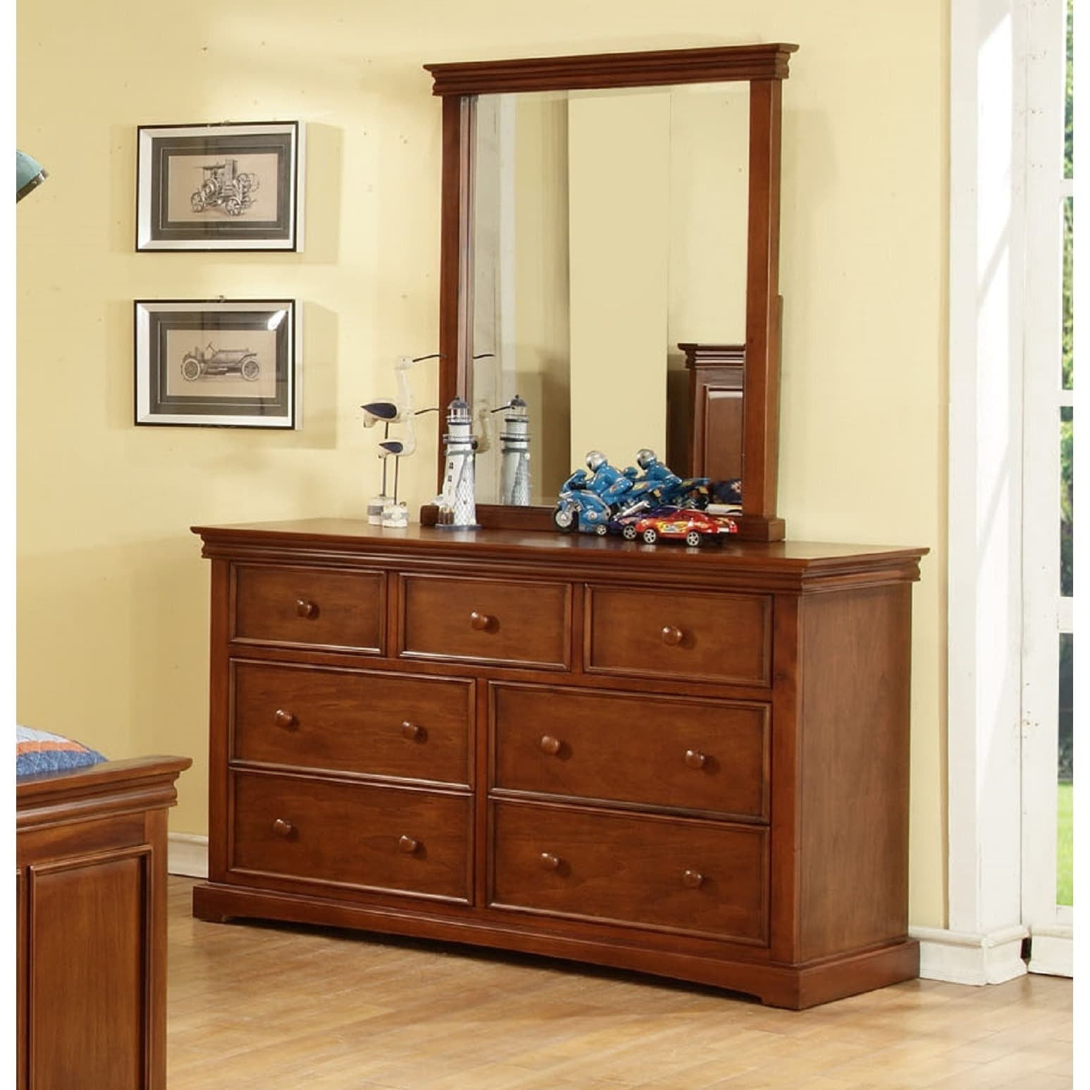 Bolton Furniture Bolton Cambridge 7 Drawer Chest with Mirror Set