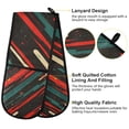 thumbnail image 2 of Yayeee Double Oven Mitt Kitchen Heat Resistant Baking 35" x7" Quilted Glove, Green Stars Abstract, 2 of 6