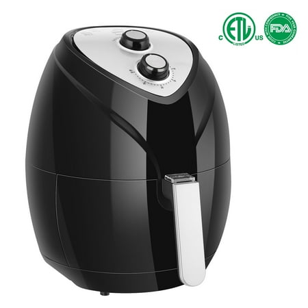 Electronic Auto Shut Off Timers - PERSHOW Air Fryer, 3.7-Quart, 1400 Watt Electric Air Fryer, Comes with Recipes & CookBook - Dishwasher Safe - Auto Shut off & Timer