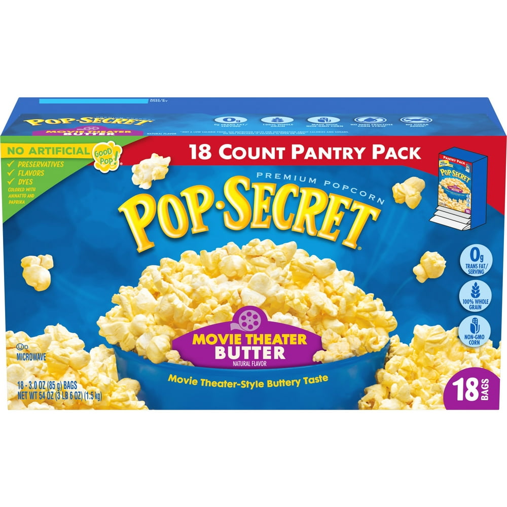 Pop Secret Popcorn, Movie Theater Butter Microwave Popcorn, 3 oz