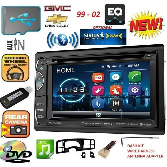 99 00 01 02 SILVERADO SIERRA DVD/CD/BLUETOOTH CAR STEREO RADIO OPTIONAL SIRIUSXM