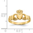 thumbnail image 3 of 14k Yellow Gold Ladies Claddagh Ring Celtic, 3 of 9