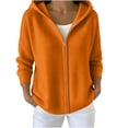 thumbnail image 6 of Womens Ribbed Knit Full Zip Up Hoodie Sweater Slouchy Jacket Long Sleeve with Pockets Casual Cozy Loungewear Fall Fashion 2026 Cardigan, Orange, XL, 6 of 6