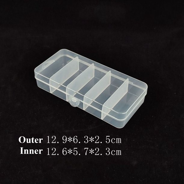 Caja de almacenamiento transparente de plástico cuadrado, contenedor de cuentas de joyería, caja de accesorios de herramientas de pesca, artículos pequeños, estuche organizador de artículos diversos