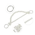 thumbnail image 3 of Unique Bargains 1 Pc Portable Bow Double Layer Pearl Handbag Strap for Dating White Metal Plastic, 3 of 5
