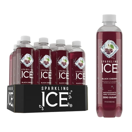 Sparkling Ice® Naturally Flavored Sparkling Water, Black Cherry 17 Fl Oz, 12 Count - Walmart.com