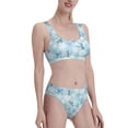 thumbnail image 4 of High Waisted Bikini Sets For Women, Dragonfly Flower Light Blue Swimsuits Tummy Control, Two Pieces Bathing Suit, 4 of 8