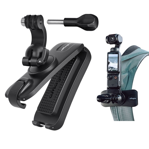 Universal Stepless Gimbal Backpack Clip Mount for GoPro Hero 13/12, DJI Osmo Action, Insta360 & Smartphones – Hands-Free Adjustable Camera Holder for Outdoor, Travel & Vlogging
