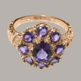 thumbnail image 5 of LBG British Made 9k Rose Gold Natural Amethyst Womens Statement Ring - 33 size options - Size 11.5, 5 of 8