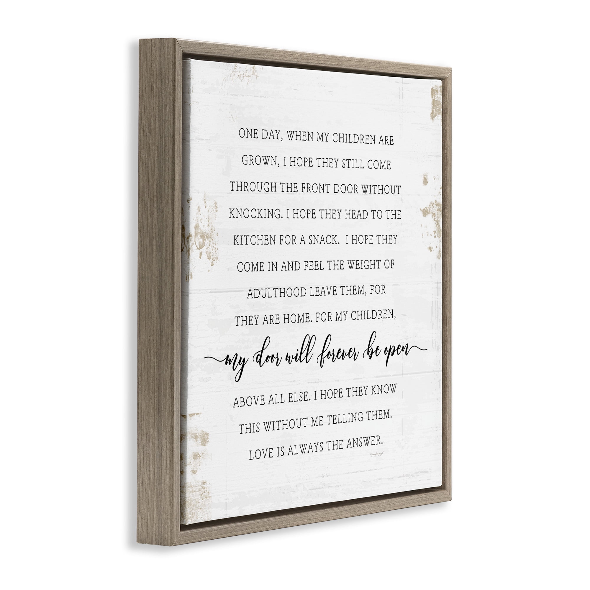 Stupell Industries Homely Parenting Phrase Inspirational Painting Brown Floater Framed Canvas Art Print Wall Art, 25 x 25