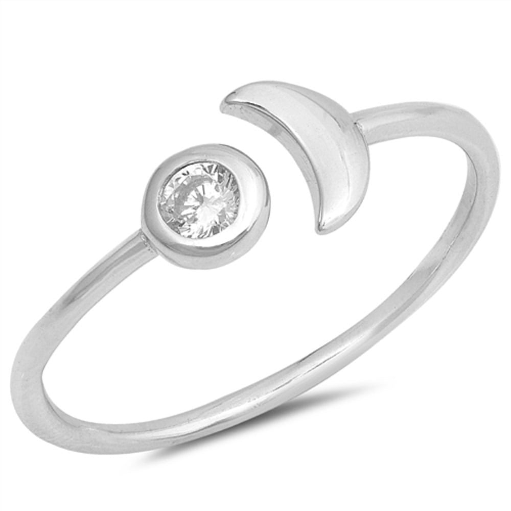 Princess Kylie Clear Cubic Zirconia Wrapped Around Arrow Ring Sterling Silver