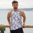 thumbnail image 4 of Wukai Lavender Flowers Print Men’s Workout Tank Top Sleeveless Muscle T shirt Gym Running Fitness Tank Top-XX-Large, 4 of 7