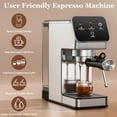 thumbnail image 3 of Espresso Machine 20 Bar, Rapid Cold Brew, Stainless Steel Coffee Machine with 40oz Removable Water Tank for Cappuccino, Latte, Silver, 3 of 11