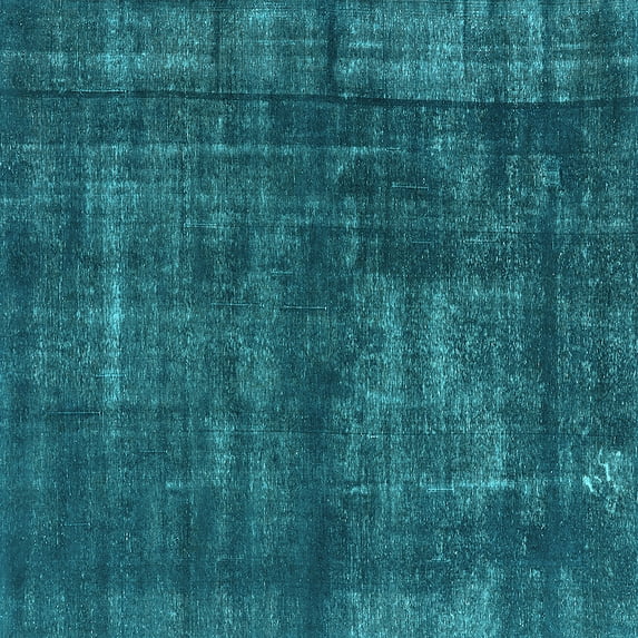 Ahgly Company Machine Washable Indoor Square Oriental Light Blue Industrial Area Rugs, 8' Square