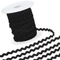 50Yard Black Polyester Rick Rack Wave Bending Fringe Trim Braided Woven ...