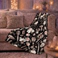 thumbnail image 6 of Vintage Salon Styling Tools Roses Glittery Beauty Botanical, Festive Holiday Scene, Warm Flannel Blanket for Living Room and Family Room, Art Lovers Valentine's Day Gift, Festive Home Decor, 6 of 9