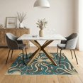 thumbnail image 3 of ODIKA 5'x7' Washable Area Rug Doormat Nautical Ocean Motif Vintage Border Map Horror Rum Octopus Refined for Small Living Room, Bedroom, Easy Care, Non-Shedding, Pet Friendly, 3 of 7
