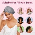 thumbnail image 5 of Adjustable Silk Satin Hair Bonnet for Sleeping Double Layer Wrap Cap Turban Women Men Curly Straight Long Hair, 5 of 5