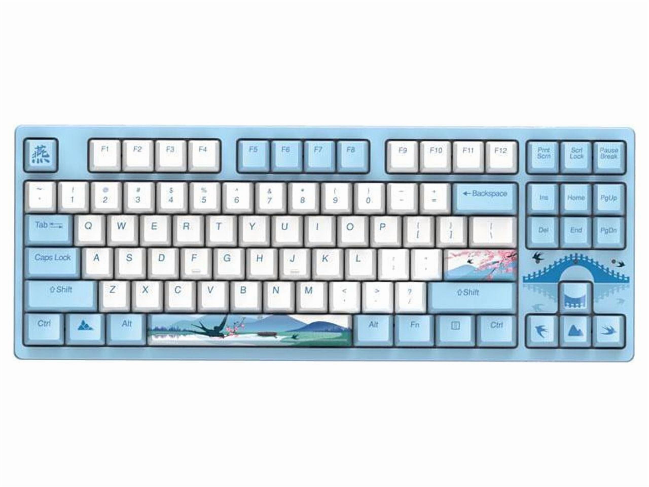 Dareu A87 Spring Swallow Theme 87 Keys Compact Layout Mechanical Gaming Keyboard, Cherry MX Blue Switch, PBT Keycaps