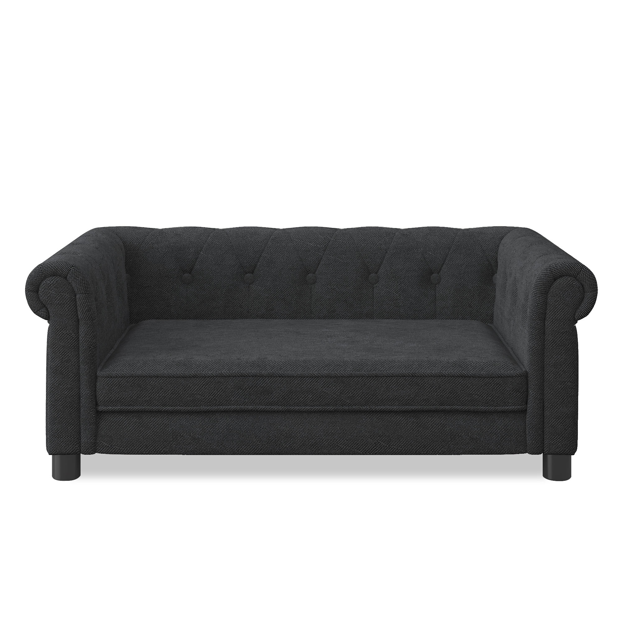 Jopath Dog Sofa, Durable Elevated Dog Sofa Bed Fashionable Linen Fabric Rectangular Pet Bed for Small and Medium-Sized Dogs Black