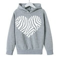 thumbnail image 5 of yoeyez Boys Girls Heart Print Hoodies Toddle Kids Valentine's Day Sweatshirts Hooded Long Sleeve Pullover Tops Casual Holiday Outfit Gray,13 Years, 5 of 7