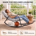 thumbnail image 3 of RADIATA Oversized Papasan Rocking Recliner Chair with Footrest, 400lbs Rocking Lounge Chair for Indoor Outdoor Patio, Living Room, 2PCS,Gray, 3 of 10