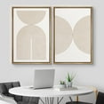 thumbnail image 2 of IDEA4WALL Framed Canvas Print Wall Art Set of 2 Pastel Tan Geometric Polygon Collage Geometric Abstract Modern Art Decor Contemporary Artwork for Bedroom, Office - 24"x36"x2 Panels Natural, 2 of 5