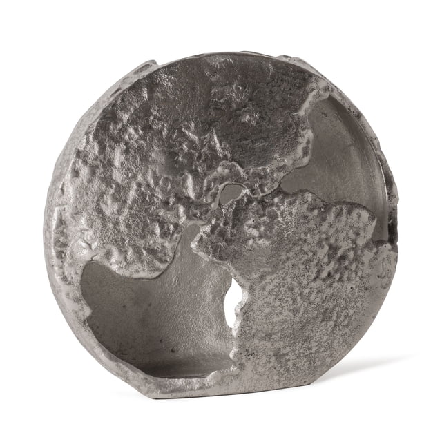 Atlas Decorative Metal Vase Large, Antique Nickel