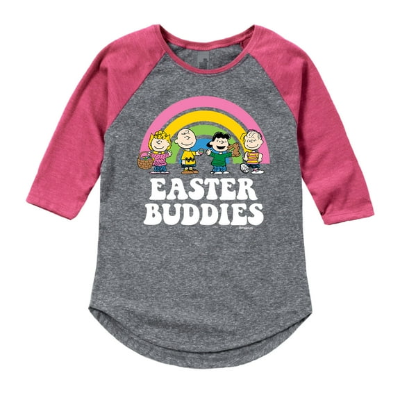 Peanuts - Easter Buddies - Girls Shirt Tail Raglan