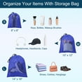 thumbnail image 3 of Uxcell Travel Storage Bags with Toggle Waterproof 210D Polyester Drawstring Bag Stuff Sack Cinch Bag Sapphire Blue 14 x 16 Inch, 3 of 7