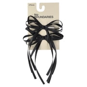 No Boundaries Ribbon Bow Hair Clips, 2-Pack, Black, Womens