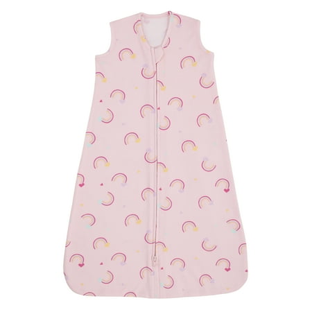 Parent's Choice Wearable Sleep Blanket, Rainbow Print, Pink, Size Small, Infant Girl, 100% Cotton