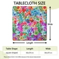 thumbnail image 2 of Flower Tablecloth Vintage Botanical Print Waterproof Elastic Square Cover with Backing, Ideal for Rustic Farmhouse Decor, 2 of 6