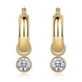thumbnail image 3 of Lab Created Diamond Drop Dangle Earring 14K Yellow Gold Plated 1.00Ct Round Cut 925 Sterling Silver, 3 of 5