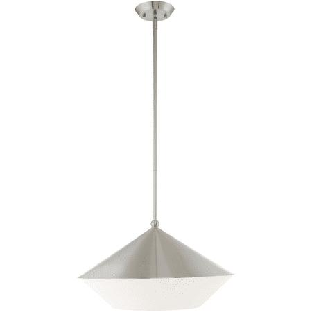 

Brushed Nickel Tone Finish Pendants Steel Material Medium 19 Long 1 Light Fixture