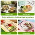 thumbnail image 6 of 5 Pack 36oz Glass Meal Prep Containers with Lids, 1&2&3 Compartment Airtight Glass Food Storage, Microwave & Dishwasher Safe, Blue, 6 of 8