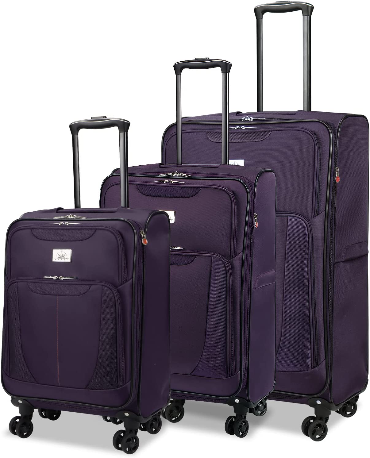 Verdi 3 Piece Luggage Expandable Durable Softside Lightweight