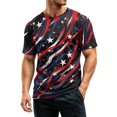 thumbnail image 4 of CIENVNSTG Mens 4th of July 1776 USA Flag Print Crew Neck T Shirt Short Sleeve Patriotic Distressed Design Lightweight Casual Fit for Independence Day Holiday Celebrations Black L, 4 of 5