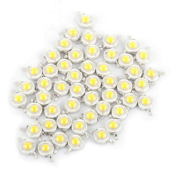 Zetiling High Power Led Chip, LED Bead Chips, LED Chip Bulb, Light Beads 1w White Super Bright SMD Cob Light Emitter Components Diode Bulb Lamp Beads for DIY Lighting (Warm White)