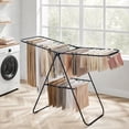thumbnail image 1 of Foldable Clothes Drying Rack with Sock Clips Laundry Drying Rack with Height-Adjustable Gullwings Black, 1 of 6