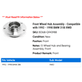 thumbnail image 2 of Front Wheel Hub Assembly - Compatible with 1992 - 1998 BMW 318i RWD 1993 1994 1995 1996 1997, 2 of 3
